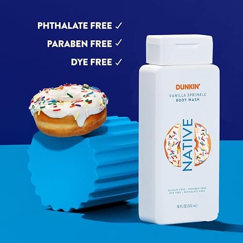 Native Body Wash, Dunkin Vanilla Sprinkle, Contains Naturally Derived Ingredients | For Women & Men, Sulfate, Paraben, & Dye Free Leaving Skin Soft and Hydrated | 18 oz thumbnail 3