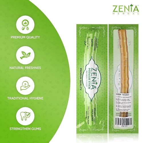 Zenia Sewak Natural Miswak Toothbrush - Vacuum Sealed Natural Flavor Traditional Peelu Toothbrush Stick - for Healthy Gums, Teeth, and Fresher Breath (Pack of 3) thumbnail 4