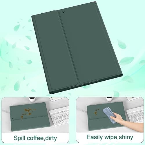 BQDIYOO Keyboard Case for iPad 9th/8th/7th Generation(2021/2020/2019), 10.2 inch iPad 9/8/7 Case with Keyboard, Auto Wake Sleep Cover with Pencil Holder, Dark Green thumbnail 6