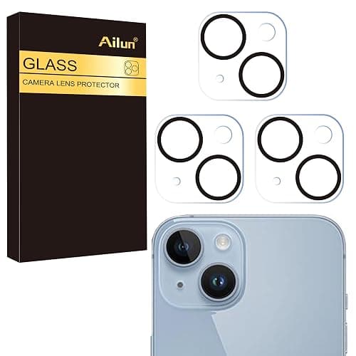 Ailun 3 Pack Camera Lens Protector for iPhone 15 / iPhone 14 & iPhone 15 Plus/iPhone 14 Plus,Tempered Glass,9H Hardness,Ultra HD,Anti-Scratch,Case Friendly,Does not Affect Night Shots - Image 1