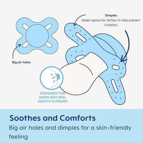 MAM Original Start Matte Baby Pacifiers, Binky for 0-3 Months, BPA-Free Silicone Nipple, Easy to Clean, Best for Newborn Babies, Developed with Medical Experts, 2 Count Binkies with Sterilizer Case thumbnail 5