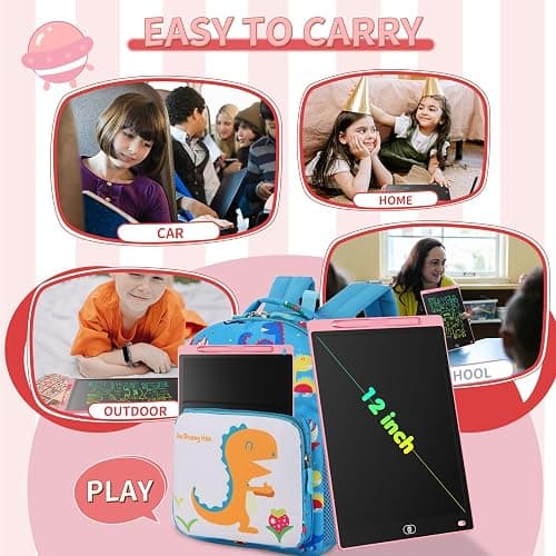 [2 Pack] Genialba LCD Writing Tablet 8.5-Inch Colorful Doodle Board, Toddler Learning Educational Toys Gifts for 3-8 Years Old Girls and Boys, Electronic Drawing Pad for Kids (Pink&Blue) thumbnail 4