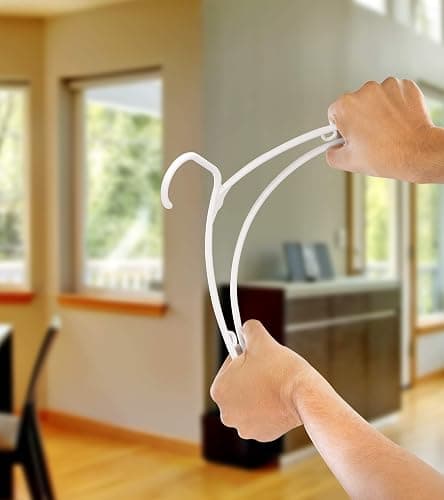 Utopia Home Plastic Hangers 50 Pack - Space Saving Clothes Hanger - Durable & Strong Closet Organizers and Storage with Built-in Strap Hooks - Essential for Shirts, Pants, Skirts & Coats (Black) thumbnail 5