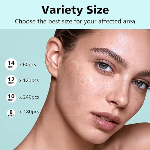 Dr.patch 600 Counts Pimple Patches - Hydrocolloid Acne Patches for face, Pimple Stickers for Covering Zits and Blemishes, Gentle for All Skin Types(4 Size) thumbnail 6