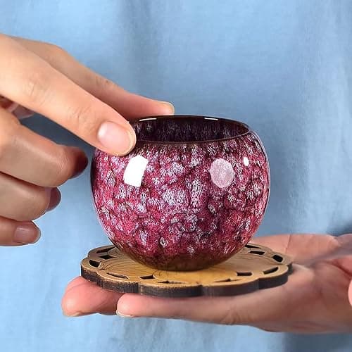 MQjzsh Chinese Japanese teacups, porcelain, kung fu teacups, handmade four-piece sakura powder teacup thumbnail 7