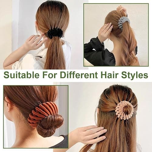 Bird Nest Magic Hair Clip - Expandable Hair Bun Maker Hair Accessories for Women Ponytail Holder Hair Bun Clip for Thin Thick Fine Curly Hair, Plastic Hair Barrettes Hair Scrunchies thumbnail 4