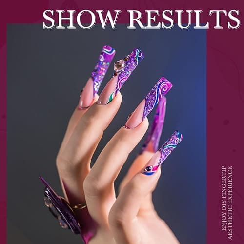 Ranrose 120PCS Extra Long Nail Tips,XXL Super Long Half Cover Deep C Curve False Nails 12 Sizes Tapered Square Press on Nails with Box thumbnail 3