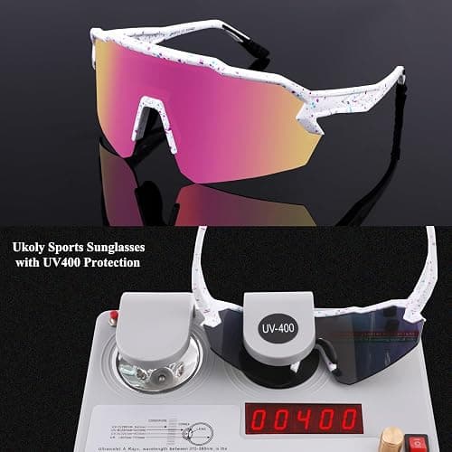 Ukoly Baseball Sunglasses For Men Women,Sports Sunglasses For Baseball Running Cycling UV400 protection TR90 Frame 615 thumbnail 4
