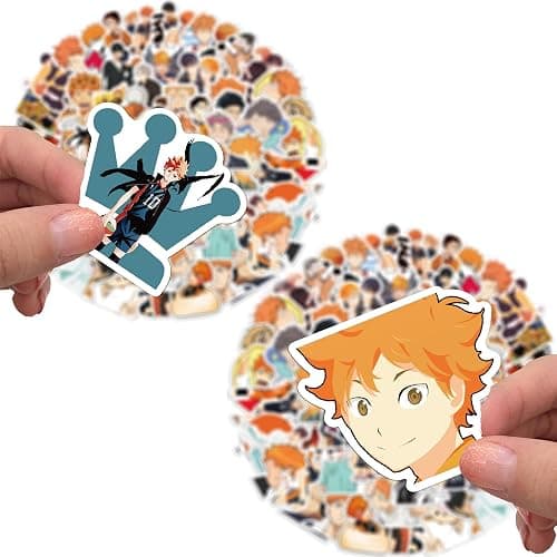 Pounchi Volleyball Anime Stickers (200 Pcs) Cute Cartoon PVC Sticker, Gifts for Laptop Water Bottle Skateboard Party Supplies Decorations Teens Kids thumbnail 6