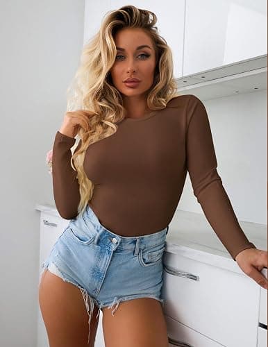 Ekouaer Womens 3 Pack Long Sleeve Shirts Crew Neck Stretch Fitted Underscrubs Trendy Basic Tops Lightweight Thermal Tee thumbnail 3