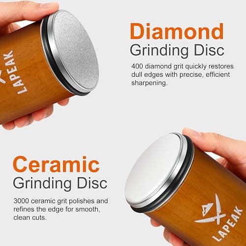 Rolling Knife Sharpener Kit, Knife Sharpener Tool, Knife Sharpening with Diamonds and Ceramic for Steel of Any Hardness, Kitchen, Outdoor & Utility Knives Sharpener with 15° & 20° Magnetic Angle. thumbnail 2