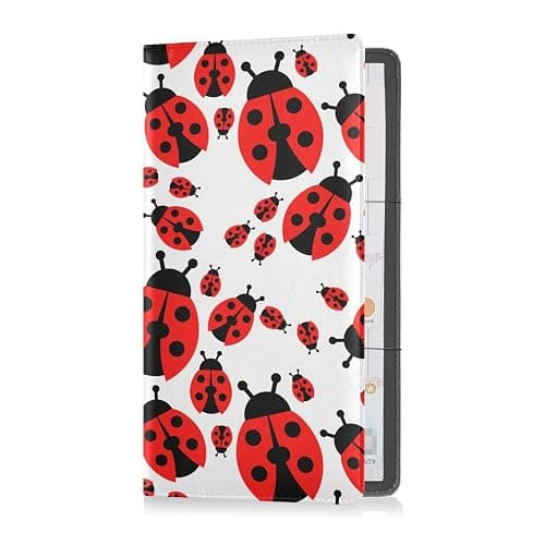 Ladybugs Car Registration and Insurance Holder for Man Woman Leather Vehicle Glove Box Organizer for Essential Documents Automobile Wallet Accessories Case for ID DMV AAA Driver License Cards thumbnail 7