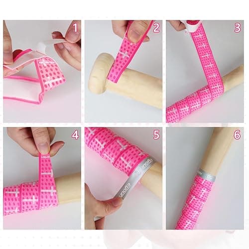Eyourlife 2-Pack Baseball Bat Grip Bat Wraps for Baseball Softball Cricket Gifts Tapes Pro Feel 1.1mm Non-Slip Elite Batting Grip Tape for Bats Players & Coaches & Enthusiasts - Cross Pink thumbnail 3