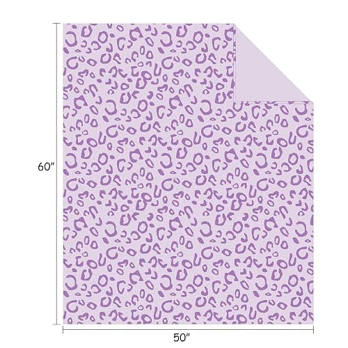 FY FIBER HOUSE Purple Blanket Cheetah Print Throw Blanket Leopard Decor, 50"X60" thumbnail 3