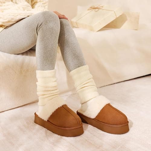 Litfun Women's Fuzzy Memory Foam Slippers Fluffy Winter House Shoes Indoor and Outdoor thumbnail 3