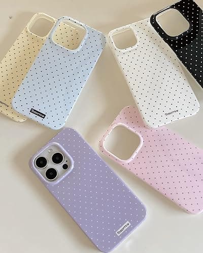 inewateri Compatible with iPhone 13/iPhone 14 Case with Cute Fashion Polka Dot Aesthetics Design Simple Case for Soft TPU Slim Protection Case for iPhone 13/14-White thumbnail 4