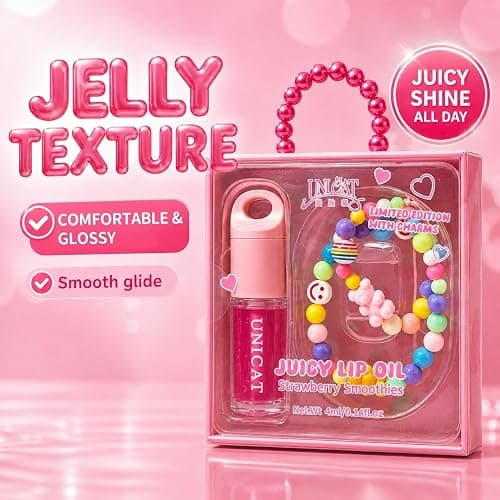 UNICAT Strawberry Lip Oil Keychain, Hydrating Lip Gloss with Jojoba Oil | High Shine, Hydrating Lip Gloss, Jojoba Oil & Vitamin E, Moisturizing Lip Care thumbnail 6