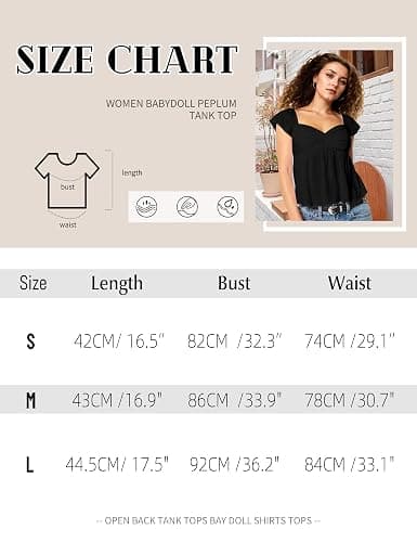 Ardrem Women Babydoll Peplum Tank Top Sweetheart Neck Ruffle Cap Sleeve Tank Tops Backless Smocked Shirts Flowy Tops thumbnail 3