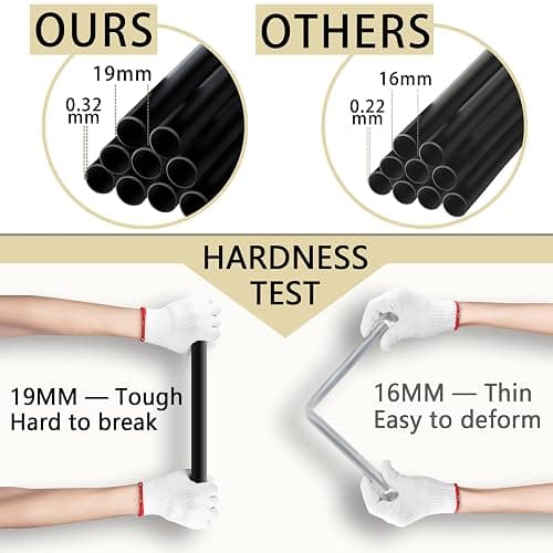 LOKEME Wardrobe Closet,Portable Closet for Bedroom Steel Pipe Diameter 19mm Strong and Sturdy Black Portable Closets for Hanging Clothes with 3 Hanging rods, 6 Storage Shelves and Side Pockets thumbnail 6