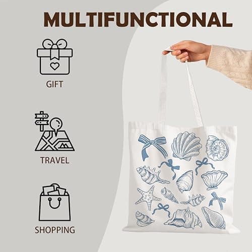 LZYRF FBB Ocaen Beachy Ocean Sea Fish Reusable Grocery Shopping Bag thumbnail 7