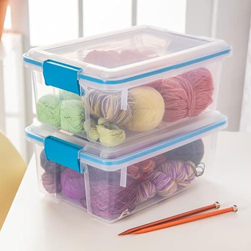 Sterilite 6-Pack Gasket Box, Weather-Resistant Storage Bins with Latching Lids, 12 Quart - Heavy-Duty Organizing Containers for Closet, Bathroom, and Office thumbnail 7