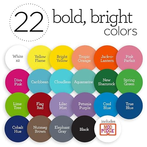 Apple Barrel Art Lessons Paint and Brush Set, 34 pc Kit Including 23 2 fl oz Apple Barrel Acrylic Paint Colors, 1 2 fl oz bottle of Mod Podge Matte, 10 FolkArt Brushes, 6 Video Lessons And More thumbnail 6