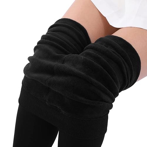 CHRLEISURE Women's Fleece Lined Tights - Fake Sheer Warm Pantyhose Thick Winter Leggings thumbnail 2