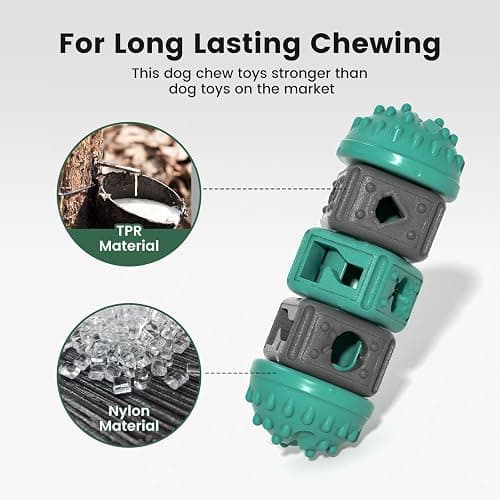 Gardner Pet Dog Puzzle Toys,Treat Food Dispensing Toy With Clean Teeth Protrusions,Durable Nylon Slow Feeder Enrichment Toys for Puppy/Small Dogs for Teething/Gaming/Training to Keep Them Busy,Green ﻿ thumbnail 3