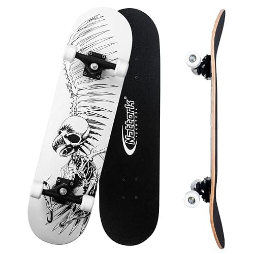 Nattork 31 Inch Complete Skateboard, Standard Skateboards for Beginners, Wood 9 Layer Canadian Maple Trick Skate Boards for Boys Girls Youth Teens Adults - Image 1