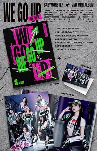 BABYMONSTER WE GO UP 2nd Mini Album [UP Ver.] CD + Photobook + 6 Photocard + Postcard + Poster thumbnail 2
