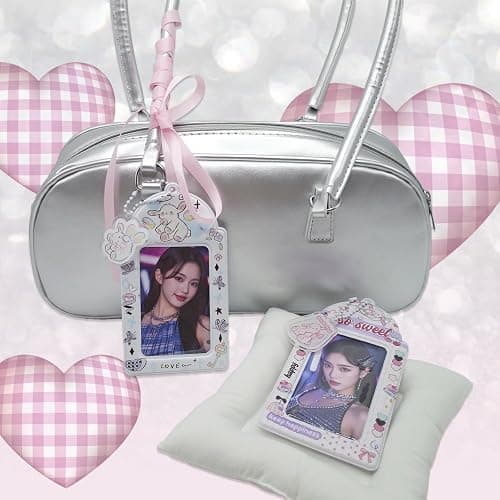 LQTIIITQL 2 Sets Photocard Holder with Cute Lamb Keychain Y2K PhotoCard Holder Charm Holders Kawaii Photo Card Keychain ID Bus Card Holders thumbnail 6