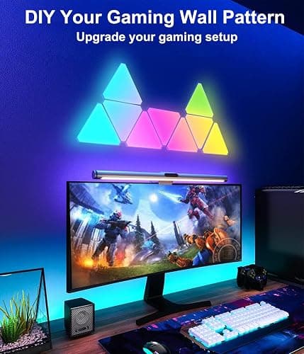 Triangle LED Light Panels, Triangle Lights with 6 Connection Ports, Real RGBIC Gaming Lights for Gaming Setup, Smart Wall Lights for Bedroom App Control Music Sync for Gaming Room Streaming, 6 Pack thumbnail 5