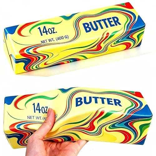 9.5in Big Butter Squishy, Giant Rainbow Butter Squishy, 14oz Jumbo Slow Rising Squeeze Toy, Stress Relief for Adults, Perfect for Office, Desk, Classroom, Home, Travel & Party Favors - Image 1
