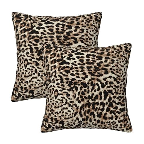 Sanghing Leopard Print Throw Pillow Covers 18x18 in Sets of 2 Modern Farmhouse Cheetah Print Pillow Cover Home Decorative Pillowcase Cushion Cover for Living Room Cushion Sofa Bed - Image 1