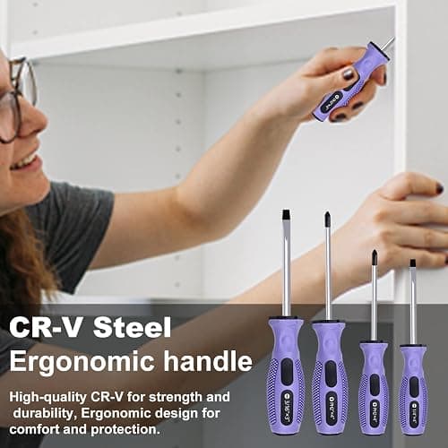 ACOSEA Purple Tool Set,223-Piece Tool Sets for Women,Tool Kit with 13-Inch Wide Mouth Open Purple Tool Bag,The Basic Tool Set is Perfect for Home Maintenance (PURPLE) thumbnail 6