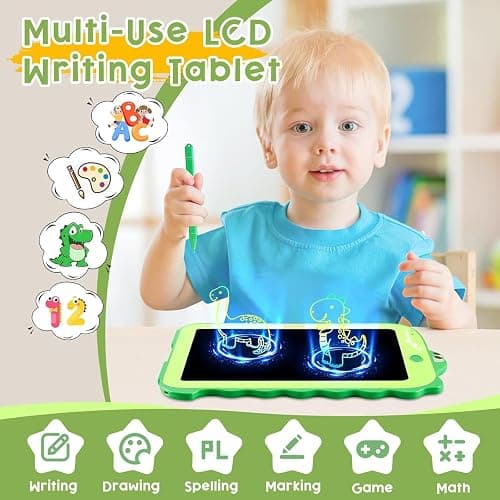 Teriph LCD Writing Tablet for Kids, Colorful Toddlers Toys Drawing Board, Educational Kid Toys, Doodle Pad Dinosaur Toys for 3 4 5 6 7 8 Year Old Boys Girls Birthday Party Christmas Gifts,8.5inch thumbnail 2