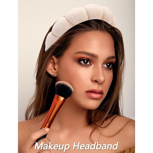 VELSCRUN 6 Pack Spa Headband, Makeup Headband, Face Wash Headbands, Skincare Headbands, Brown Sponge Hair Band Bow Tie Spa Head Band for Washing Face Wristband Set Hair Accessories for Women thumbnail 3
