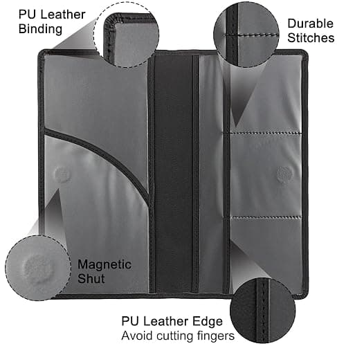 LumiMokki Premium Car Registration & Insurance Card Holder with Magnetic Shut, Vehicle Glove Box Car Organizer - For Documents, Cards, License (Black) thumbnail 3