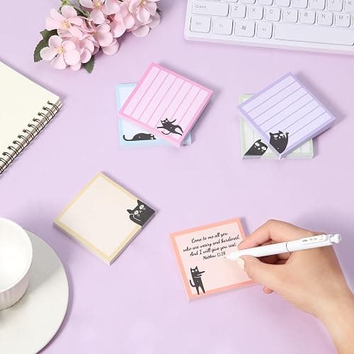 Mr. Pen- Black Cat Sticky Notes Set, 3" x 3", 6 Pads, 480 Sheets, Black Cat Sticky Notes, Memo Pads, Self-Stick Note Pad for Office, School, Home, Study & Organization thumbnail 2