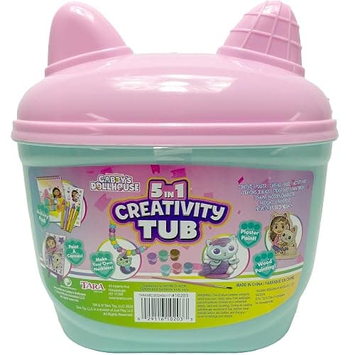 Tara Toys Gabby's Dollhouse 5-in-1 Creativity Tub Multi-Activity Art Kit for Kids with Coloring, Stamps, Stickers, and Fun Craft Materials Great Gift for Girls Ages 3+ | Includes stamps, stickers, and coloring tools. Official DreamWorks product boosts imagination and artistic expression thumbnail 4