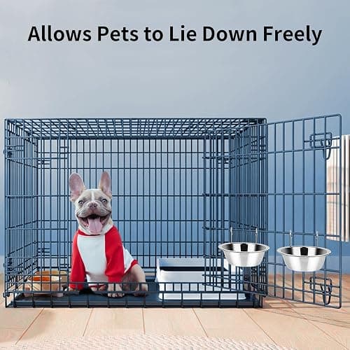 Fri4Free 2PCS 8oz Stainless Steel Hanging Kennel Water Bowls | Easy to Use, No Spill, Fits Small Crate Kennel Cage Catio, For Dogs Puppies Cats Small Pet, Food & Water Feeding Holder thumbnail 6