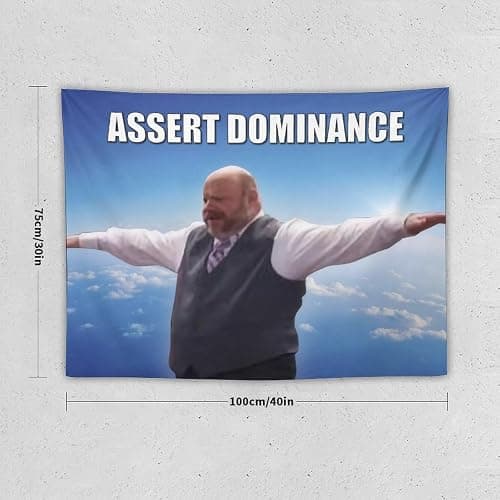 BionZax Bertram Superior Assert Dominance Wall Tapestry for Bedroom, College Dorm Or Living Room 30"x40", Meme Funny Tapestries Hanging for Home Decor Gifts thumbnail 2