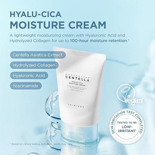 SKIN1004 Hyalu-Cica Moisture Cream, 2.53 fl oz, 75ml, Korean Face Hyaluronic Acid & Centella Moisturiser, Face Cream for Deep Hydration, Lightweight Gel Cream, Long Lasting Moisture, Korean Skin Care thumbnail 2