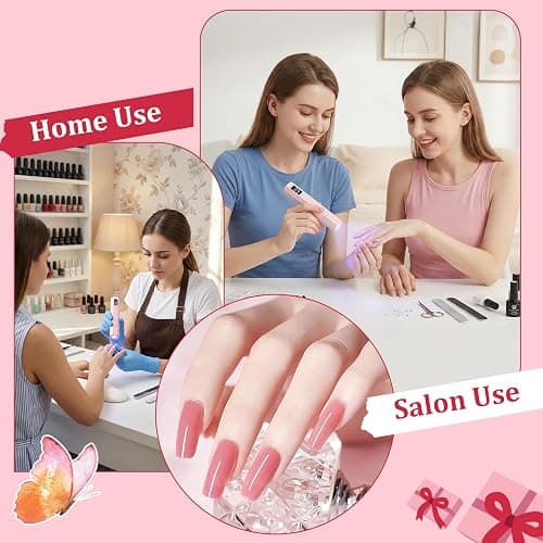 Ziumrw Handheld UV Nail Light for Gel Nails, Flash Cure Nail Lamp with LED Display, Mini Led Nail Lamp Pen Settings 20/60s Timer, Hand Held Nail Light for Glue Polish Home Salon DlY, Pink thumbnail 7