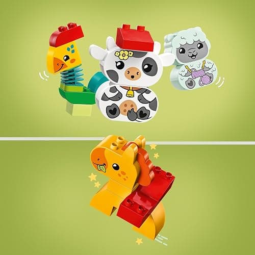 LEGO DUPLO My First Animal Train Set - Educational Toy for Toddlers - incl. Rooster, Horse, Lamb & Cow Farm Animal Figures, Birthday Gift for 1+ Year Old Boys & Girls - 10412 thumbnail 4