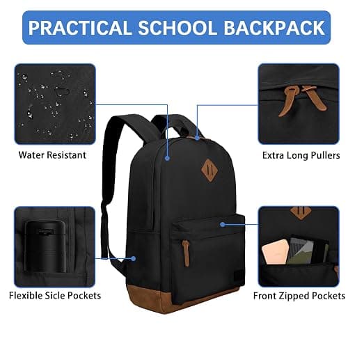 Goloni Backpack for Men Women,Travel Laptop Backpack, Water Resistant 17.3 Inch USB Charging Backpack, Large Capacity Work Commute Bag,Black thumbnail 4