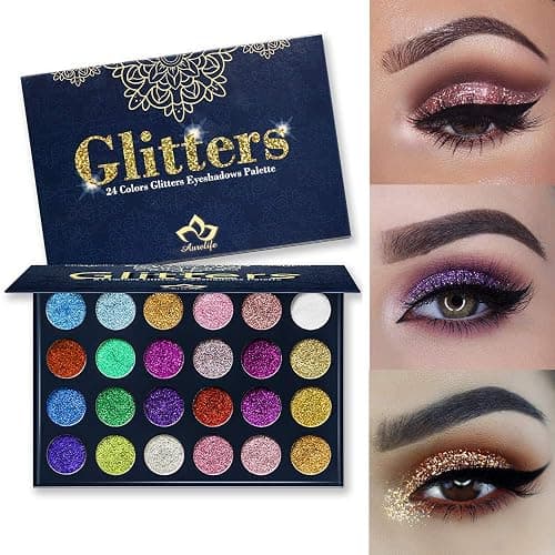 Aolailiya 24 Color Pressed Glitter Eyeshadow Palette - Mineral Ultra Shimmer Makeup Palette Eye Shadow Powder Long Lasting Waterproof thumbnail 2