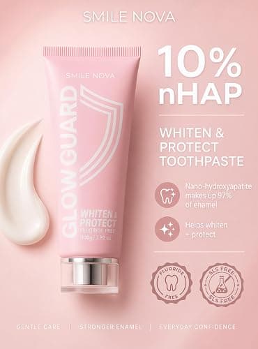 SMILE NOVA Sonic Lux™ Pink Electric Toothbrush for Adults – Luxury Rechargeable Sonic Electric Toothbrush with Travel Case with GlowGuard Nano-Hydroxyapatite Whitening Toothpaste & 6 Brush Heads thumbnail 6