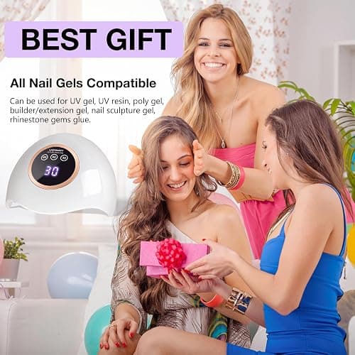 LadyMisty 72W UV Nail Lamp, Upgrade UV Light for Gel Nails, 3 Timer Nail Dryer, LCD Display, Smart Sensor, 99s Low-Heat Mode, Nail Lamps for Gel Polish for Beginners, Home DIY Salon Tool thumbnail 6
