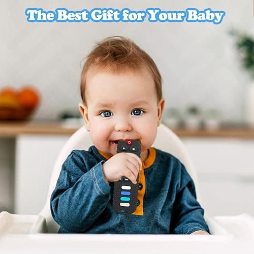 ROBBEAR Baby Teething Toys, Food Grade Silicone Teether for Babies 3 6 12 18 Months, TV Remote Shape Toddlers Chew Toys, Freezer BPA Free (Pink RC) thumbnail 7